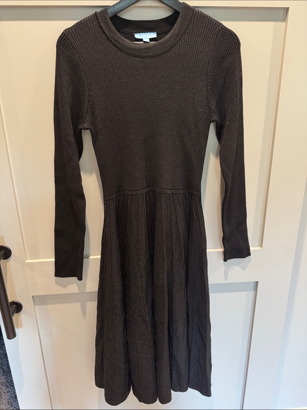 NWOT Draper James Long Sleeve Knit Fit-and-Flare Dress in Black